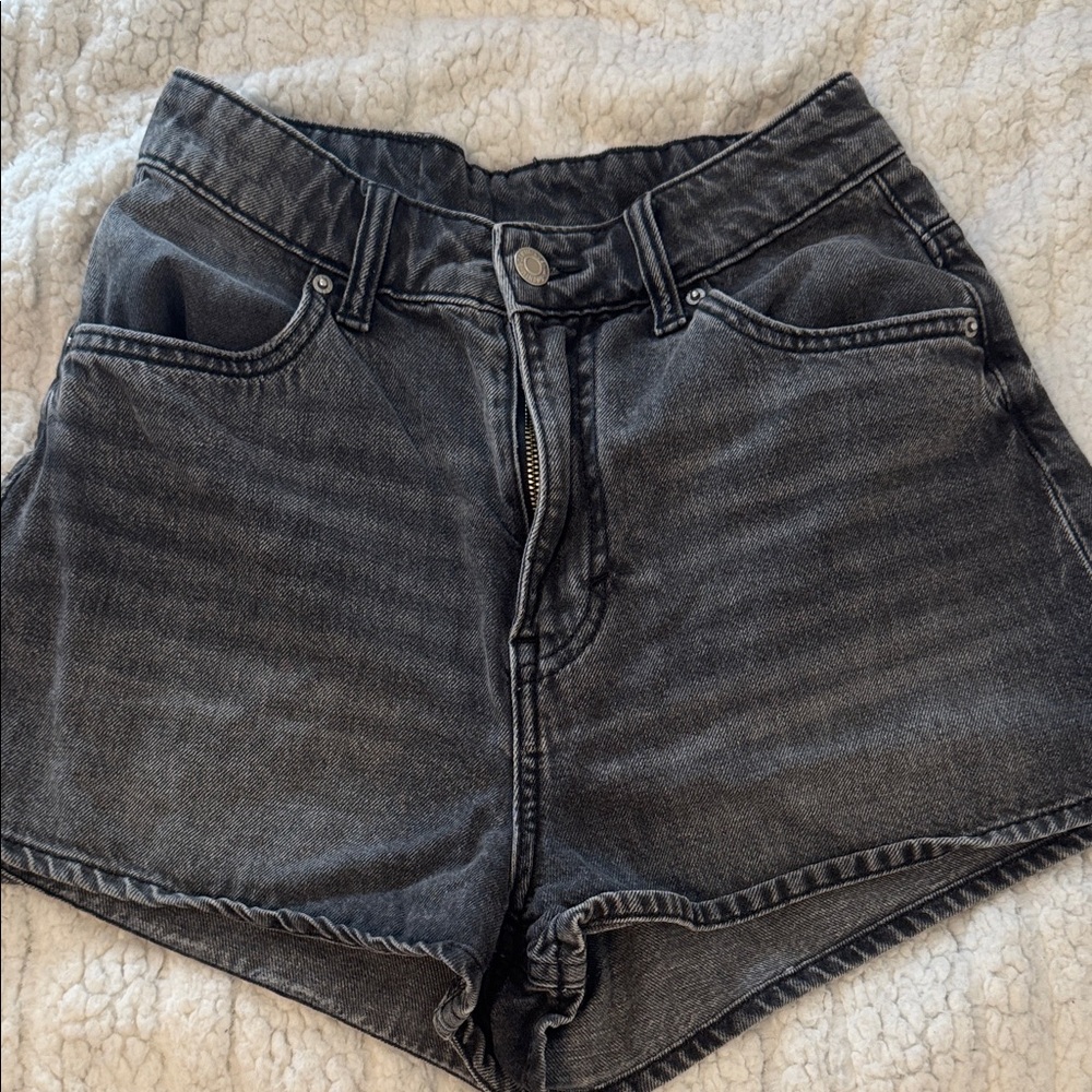 H & M High-Waisted Black Denim Women’s Shorts